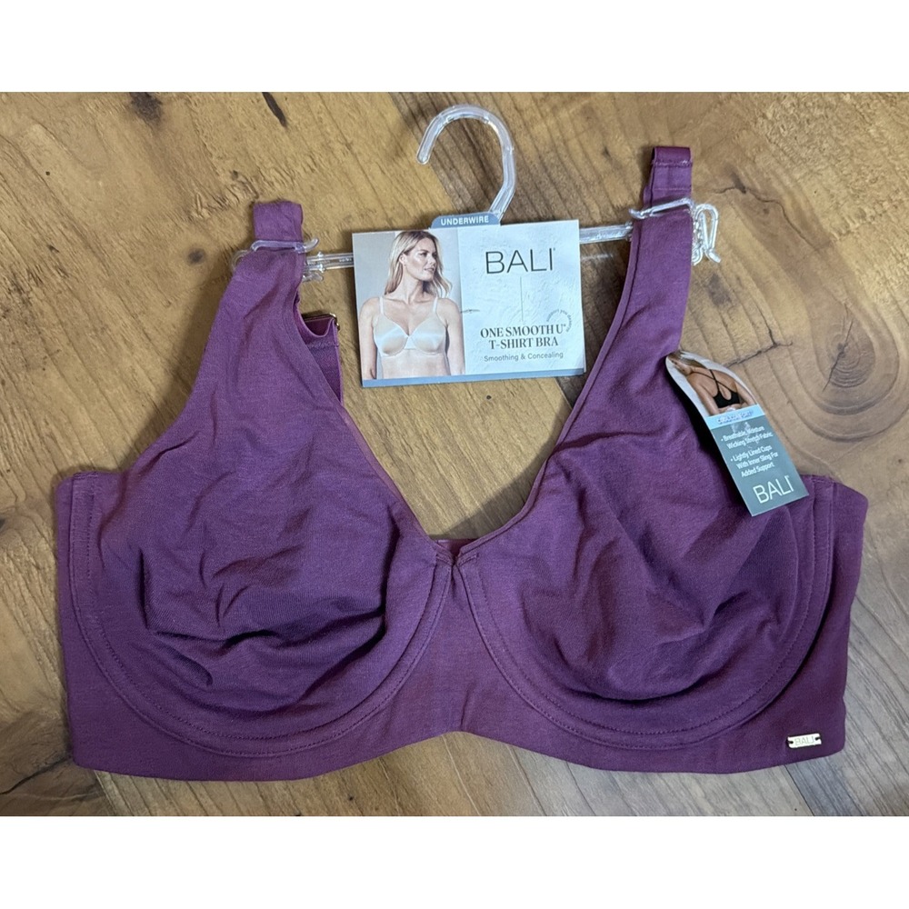 NWT Bali Women's 40D One Smooth UUnderwire T-Shirt Bra DF8131 Mauve Cool Comfort